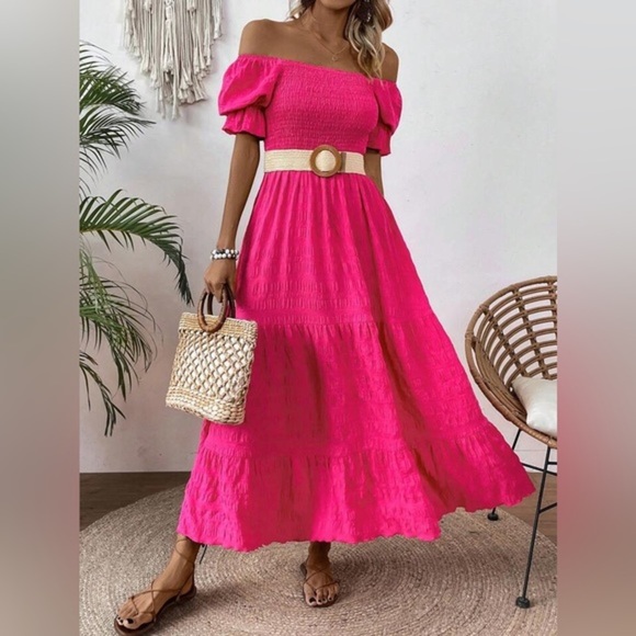 Dresses & Skirts - Raffle Long dress pink spring summer fashion style